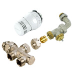 Zestaw termostatyczny prosty (Senso M28 + 3809ECB+dystrybutor 916E+złączki dn15) - 1/2"-M22, Kv 0,64
