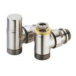 Zestaw Design kątowy (zawór termostatyczny z nastawą i powrotny 1/2"-3/4"E) - kolor chrom