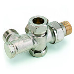 Przyłącze grzejnikowe 1-rurowe (dystrybutor grzejnikowy) kątowy 1/2" – 1/2" – M22