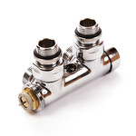 Zawór zespolony termostatyczny Design kątowy (zawór z nastawą M30x1,5, 1/2"-3/4"E) - kolor chrom