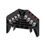 Zacisk rozdzielacza krosowego, PUSH IN, czarny, 1.5 mm2, 10 A, 250 V, liczba przyłączeń: 16, liczba poziomów: 4, TS 35 x 15, V-0, Poliwęglan, PRV 4 SW 35X15 RT