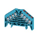 Zacisk rozdzielacza krosowego, PUSH IN, niebieski, 1.5 mm2, 10 A, 250 V, liczba przyłączeń: 16, liczba poziomów: 4, TS 35 x 7.5, V-0, Poliwęglan, PRV 4 BL 35X7.5 RT