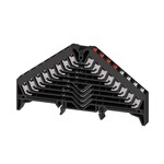 Zacisk rozdzielacza krosowego, PUSH IN, czarny, 1.5 mm2, 8 A, 250 V, liczba przyłączeń: 32, liczba poziomów: 8, TS 35 x 7.5, V-0, Poliwęglan, PRV 8 SW 35X7.5 RT/WS