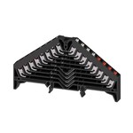 Zacisk rozdzielacza krosowego, PUSH IN, czarny, 1.5 mm2, 8 A, 250 V, liczba przyłączeń: 32, liczba poziomów: 8, TS 35 x 7.5, V-0, Poliwęglan, PRV 8 SW 35X7.5 WS/RT