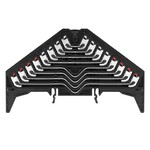 Zacisk rozdzielacza krosowego, PUSH IN, czarny, 1.5 mm2, 8 A, 250 V, liczba przyłączeń: 32, liczba poziomów: 8, TS 35 x 15, V-0, Poliwęglan, PRV 8 SW 35X15 WS/RT