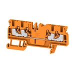 Blok zacisku przelotowego, PUSH IN, pomarańczowy, 2.5 mm2, 24 A, 800 V, liczba przyłączeń: 4, A4C 2.5 OR