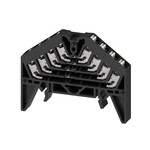 Zacisk rozdzielacza krosowego, PUSH IN, czarny, 1.5 mm2, 10 A, 250 V, liczba przyłączeń: 16, liczba poziomów: 4, TS 35 x 15, V-0, Poliwęglan, PRV 4 SW 35X15 WS
