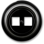 Gniazdo teleinformatyczne podwójne Decento czarny porcelana 5014K-C01018 N