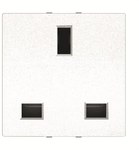 Gniazdo brytyjskie 2-modułowe Zenit biały N2237 BL