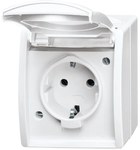Gniazdo SCHUKO z klapką z szybkozłączami 2 P + E Ocean biały alpejski 20 EW-54-500