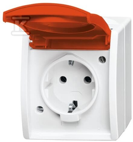 Gniazdo SCHUKO z pomarańczową klapką z - 2CKA002083A0838