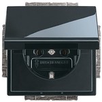 Gniazdo SCHUKO z klapką blokada klapki w pozycji otwartej Carat, Future antracyt 20 EUK-81