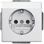 Gniazdo SCHUKO z polem opisowym z uziemieniem, 2P+E Future aluminiowo srebrny 20 EUN-83