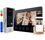 Відеодомофон EURA VDP-90A3 DELTA + - чорний, 7 дюймів, WiFi, відкриття 2 входів, кодоватор, зчитувач безконтактних карток, AHD, Tuya