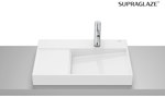 Umywalka HORIZON nablatowa VIEW 60x42 cm z otworem na baterię biały połysk Supraglaze®