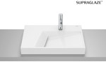 Umywalka HORIZON nablatowa GEOMETRIC 60x42 cm z otworem na baterię biały połysk Supraglaze®