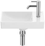 ONA wall-mounted washbasin 45x26 cm CPT Fineceramic® WHITE GLOSS