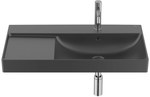 Umywalka ONA ścienna 80x46 cm PRAWA Fineceramic® CZARNY MAT