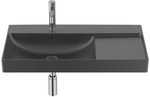 Umywalka ONA ścienna 80x46 cm LEWA Fineceramic® CZARNY MAT