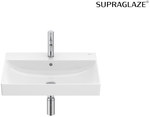 Umywalka ONA blatowa 60x45 cm z otworem na baterię Fineceramic®, Supraglaze®