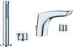 Bateria nawannowa INSIGNIA chrom dwuuchwytowa wannowo-natryskowa z Zestawem natryskowym (wylewka 146 mm)