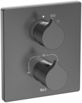 Bateria termostatyczna natryskowa podtynkowa INSIGNIA brushed titanium black do Rocabox, kolor: brushed titanium black