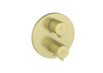 Bateria termostatyczna prysznicowa podtynkowa z rozetą okrągłą O160mm, PVD Brushed Gold, do ROCABOX