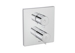 Bateria termostatyczna prysznicowa podtynkowa z rozetą kwadratową 160x180mm, chrom, do ROCABOX