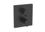 Bateria termostatyczna prysznicowa podtynkowa z rozetą kwadratową 160x180mm, czarny mat, do ROCABOX