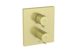 Bateria termostatyczna prysznicowa podtynkowa z rozetą kwadratową 160x180mm, PVD Brushed Gold, do ROCABOX