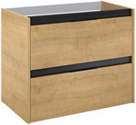 Шафка для ванної кімнати ALPINE 80 см з 2 шухлядами, для комплектації з умивальником Victoria або стільницею, Світлий дуб