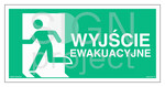 Wyjście ewakuacyjne w lewo, 40 x 20 cm, PS - płyta sztywna 1mm fotoluminescencyjna