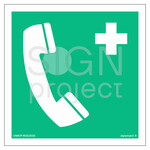 Telefon alarmowy, 35 x 35 cm, PS - płyta sztywna 1mm fotoluminescencyjna