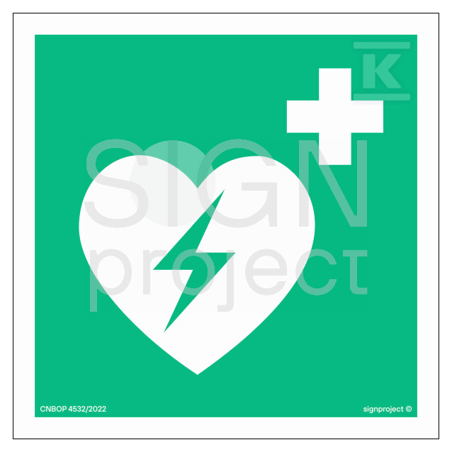 Defibrylator (AED), 20 x 20 cm, FS - - AE010_200X200_FS