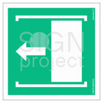 Przesunąć w lewo aby otworzyć, 25 x 25 cm, KS - folia podłogowa fotoluminescencyjna