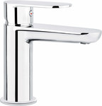 ALPINIA chrome faucet standing washbasin without drain closure