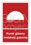 Kurek główny instalacji gazowej, 15 x 22,2 cm, FN - folia samoprzylepna