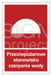 Przeciwpożarowe stanowisko czerpania wody, 40 x 59,4 cm, PN - płyta sztywna 1mm