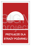Przyłącze dla straży pożarnej, 10 x 14,8 cm, PS - płyta sztywna 1mm fotoluminescencyjna