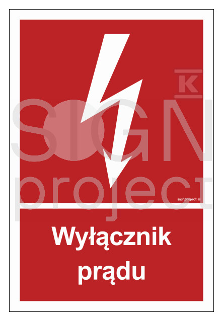 Wyłącznik prądu, 10 x 14,8 cm, KN - - BC007_100X148_KN
