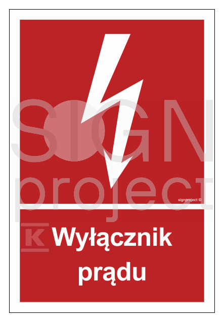Wyłącznik prądu, 40 x 59,4 cm, KN - - BC007_400X594_KN
