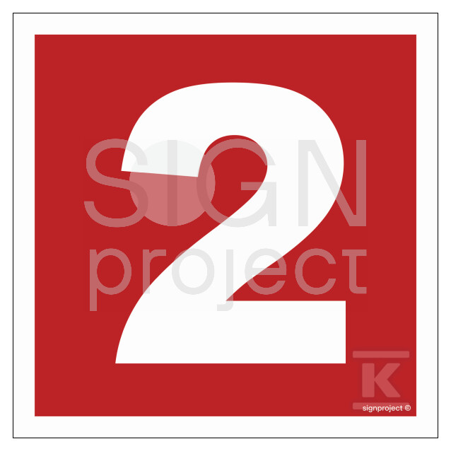 Liczba 2, 15 x 15 cm, FS - folia - BC022_150X150_FS