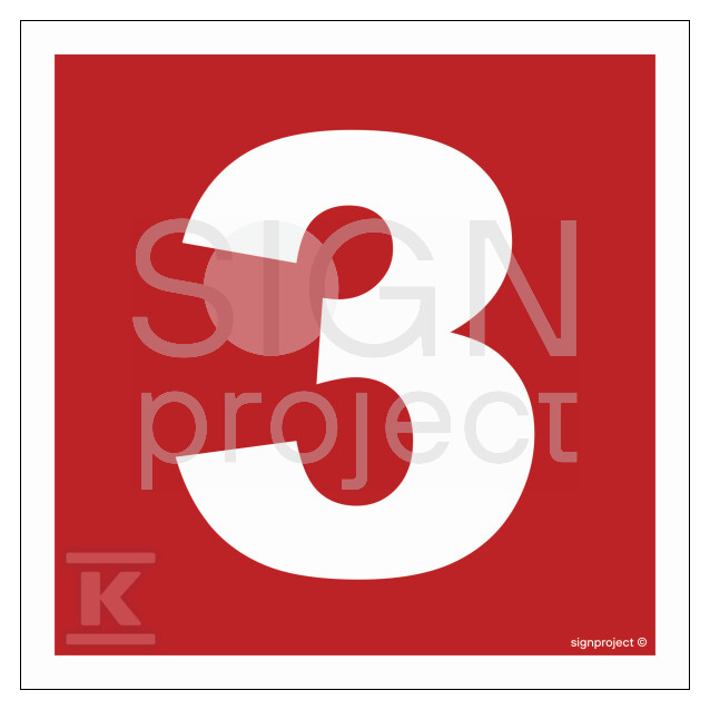 Liczba 3, 50 x 50 cm, FN - folia - BC023_500X500_FN