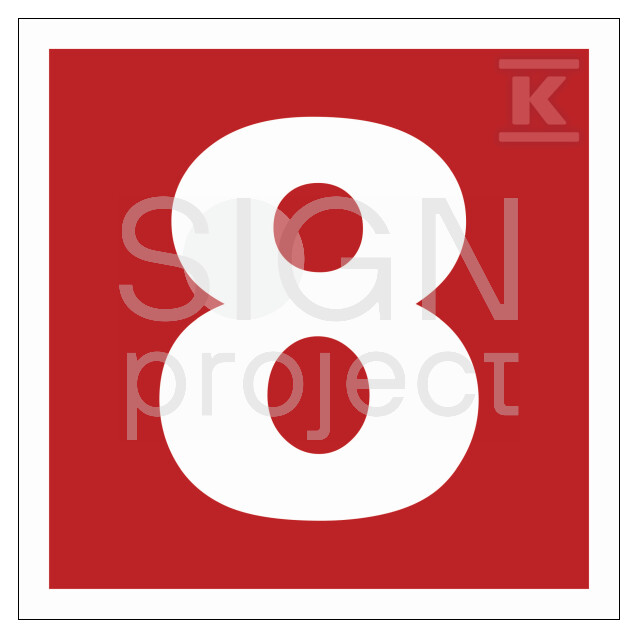 Liczba 8, 10 x 10 cm, FS - folia - BC028_100X100_FS