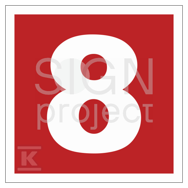 Liczba 8, 15 x 15 cm, FN - folia - BC028_150X150_FN