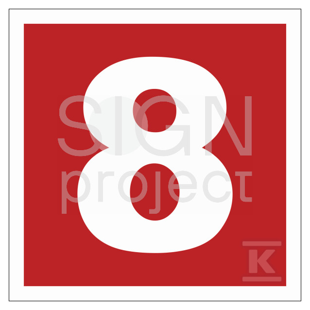 Liczba 8, 20 x 20 cm, FN - folia - BC028_200X200_FN