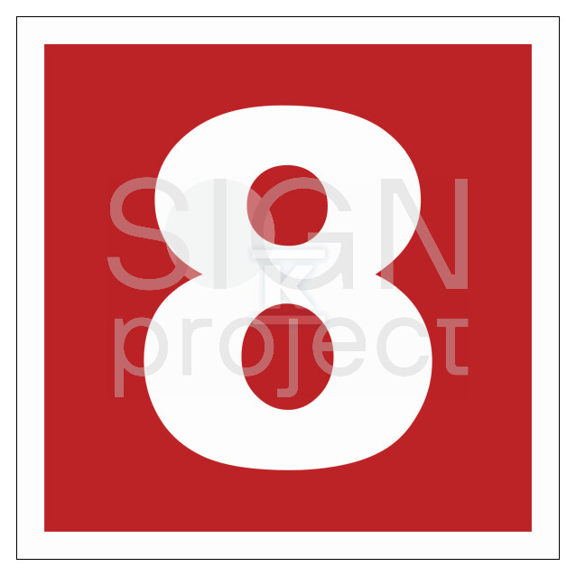 Liczba 8, 25 x 25 cm, FS - folia - BC028_250X250_FS