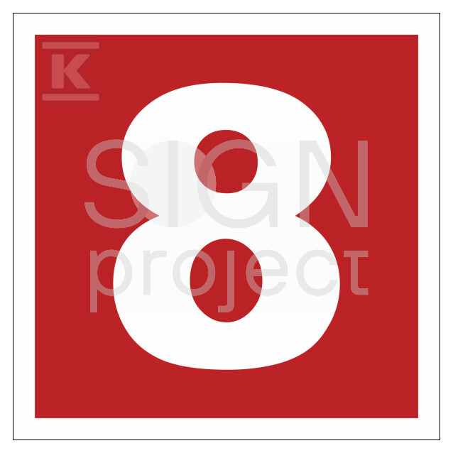 Liczba 8, 50 x 50 cm, KN - folia - BC028_500X500_KN