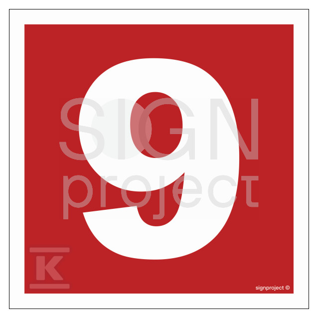 Liczba 9, 15 x 15 cm, KN - folia - BC029_150X150_KN