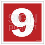 Liczba 9, 25 x 25 cm, TS - płyta TD fotoluminescencyjna